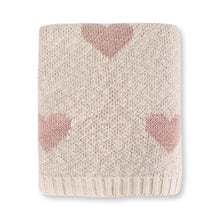 Load image into Gallery viewer, Loving Hearts - Organic Jacquard Sweater Knit Baby Blanket - Indie Indie Bang! Bang!