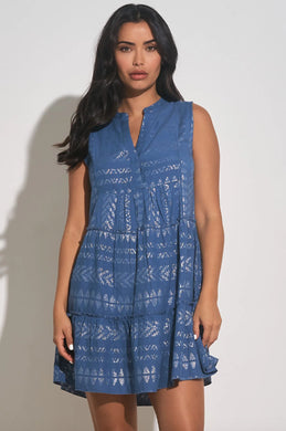 Blue and Silver Arrow Print Dress - Indie Indie Bang! Bang!