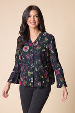 Load image into Gallery viewer, Ava Crinkle Cotton Floral Flounce Top