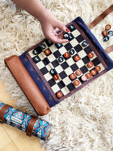 Chronicle Books Pendleton Chess & Checkers Set: Travel-Ready Roll-Up Game - Indie Indie Bang! Bang!