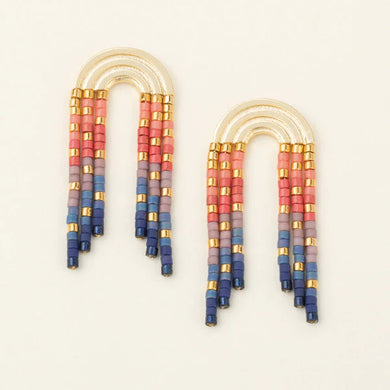 Chromacolor Miyuki Rainbow Fringe Earrings in Multi Gold - Indie Indie Bang! Bang!