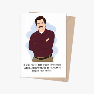 Ron Swanson Good Luck Card - Indie Indie Bang! Bang!