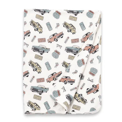 Route 66 Baby Boy Bamboo Vintage Cars Stroller Blanket - Indie Indie Bang! Bang!