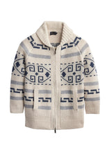 Load image into Gallery viewer, Long Westerley Cardigan - Ivory &amp; Blue | Pendleton