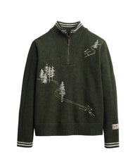 Load image into Gallery viewer, Lambswool Half-Zip Ski Sweater - Dark Fir | Pendleton