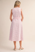 Load image into Gallery viewer, Striped Floral Print Button Down Belted Midi Dress - Indie Indie Bang! Bang!