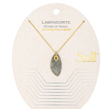 Organic Stone Necklace Labradorite/Gold - Stone of Magic - Indie Indie Bang! Bang!