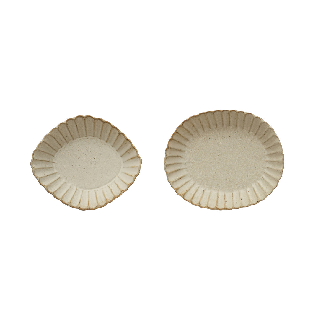 Small & Large Stoneware Dish w/ Scalloped Edge - Indie Indie Bang! Bang!