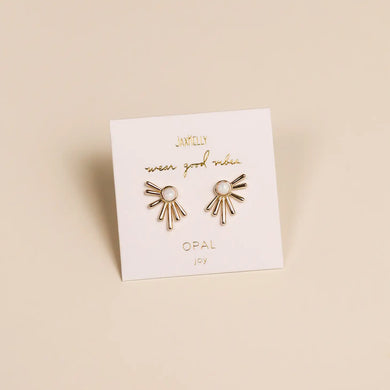 Sun Ray White Opal Earrings - Indie Indie Bang! Bang!