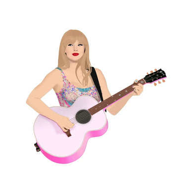 Taylor Swift Pink Guitar Sticker - Indie Indie Bang! Bang!