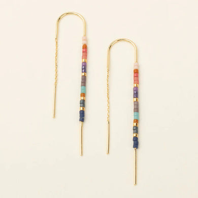 Chromacolor Miyuki Thread Earrings in Dark Multi and Gold - Indie Indie Bang! Bang!