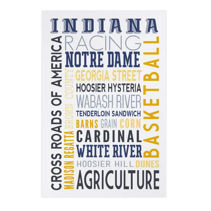 Indiana Typography Postcard - Indie Indie Bang! Bang!