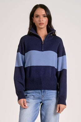 Navy Light Blue Stripe Pullover Sweater | Elan - Indie Indie Bang! Bang!