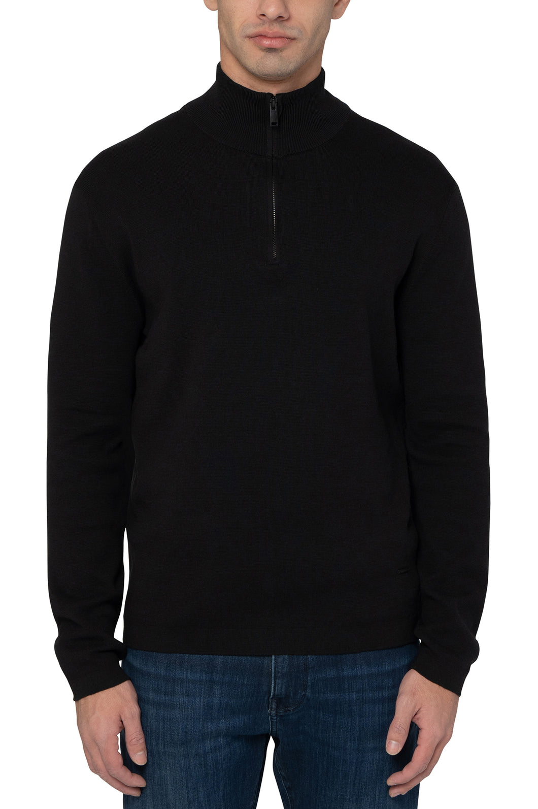 Half Zip Sweater- Black - Indie Indie Bang! Bang!