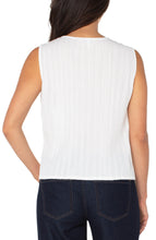 Load image into Gallery viewer, Sleeveless White Pleated Crew Knit Top - Indie Indie Bang! Bang!