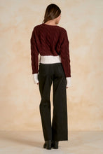 Load image into Gallery viewer, Bella Wine Cardigan Sweater | Elan