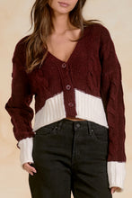 Load image into Gallery viewer, Bella Wine Cardigan Sweater | Elan