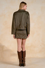 Load image into Gallery viewer, Natalie Olive Faux Suede Cropped Jacket | Elan