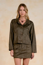Load image into Gallery viewer, Natalie Olive Faux Suede Cropped Jacket | Elan