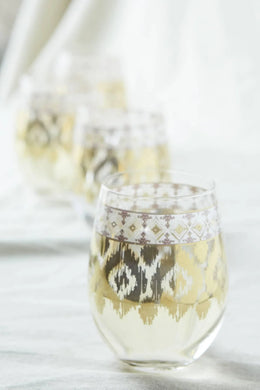 White Twist Stemless Wine Glasses - Indie Indie Bang! Bang!