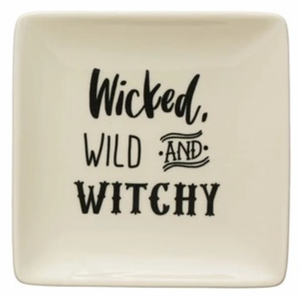 Stoneware Plate with Spooky Saying - Indie Indie Bang! Bang!