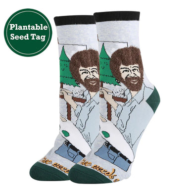 Hug A Tree Bob Ross Womens Socks - Indie Indie Bang! Bang!