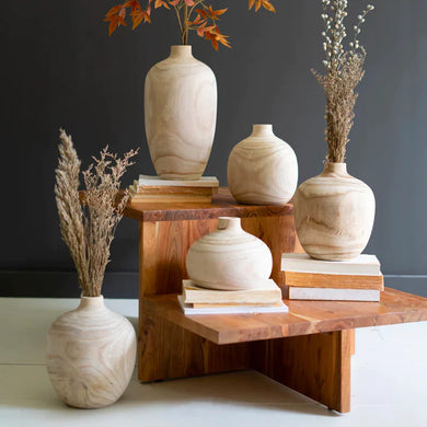 Carved Wooden Bulb Vases - Indie Indie Bang! Bang!