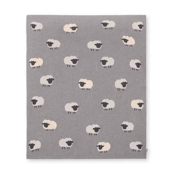 Wooly Sheep 3D - Organic Cotton Jacquard Knit Baby Blanket - Indie Indie Bang! Bang!