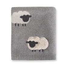 Load image into Gallery viewer, Wooly Sheep 3D - Organic Cotton Jacquard Knit Baby Blanket - Indie Indie Bang! Bang!