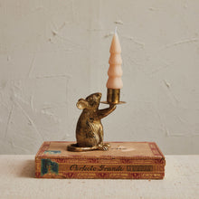 Load image into Gallery viewer, Antique Gold Mouse Taper Holder