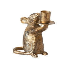 Load image into Gallery viewer, Antique Gold Mouse Taper Holder