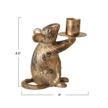 Load image into Gallery viewer, Antique Gold Mouse Taper Holder