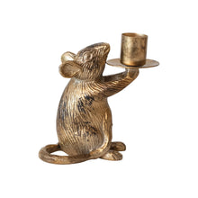 Load image into Gallery viewer, Antique Gold Mouse Taper Holder