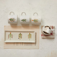 Load image into Gallery viewer, Hand-Painted Christmas Tree Stoneware Platter