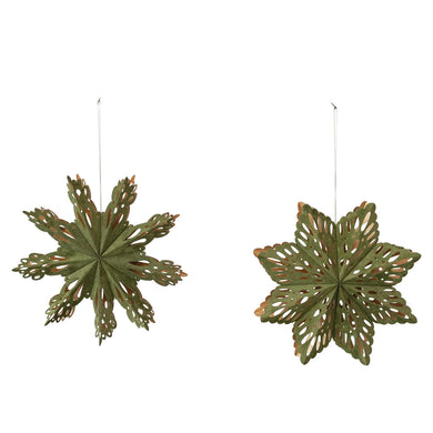 Flocked Paper Folding Snowflake Ornament - Indie Indie Bang! Bang!