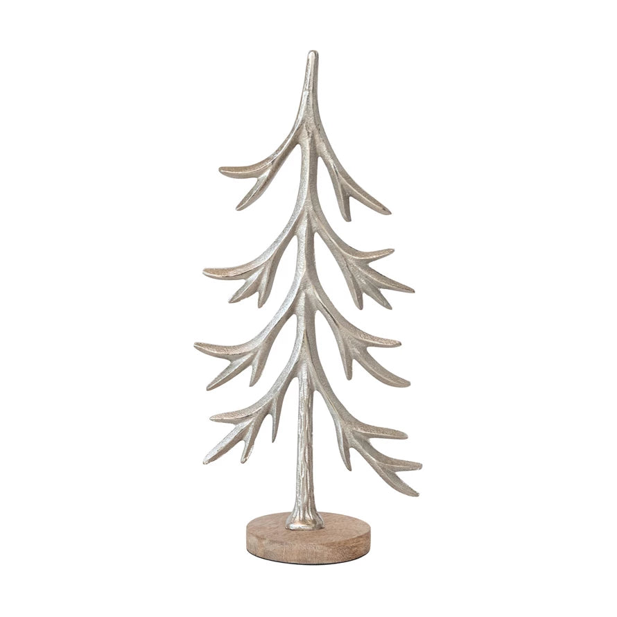 Cast Aluminum Tree with Mango Wood Base - Indie Indie Bang! Bang!