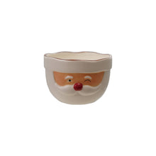 Load image into Gallery viewer, Stoneware Santa Head Shaped Mixing Bowl with Red Rim, Red &amp; White