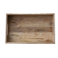 Load image into Gallery viewer, Carved Mango Wood Basket Weave Tray