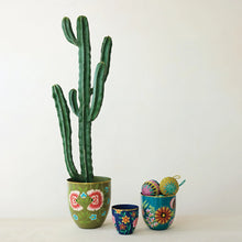 Load image into Gallery viewer, Hand-Painted Enameled Metal Planters