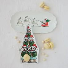 Load image into Gallery viewer, Stoneware Platter with Carolers in Santa Hats "Fa La La…" - Indie Indie Bang! Bang!