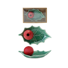 Load image into Gallery viewer, Holly Shaped Plate and Toothpick Holder - Indie Indie Bang! Bang!