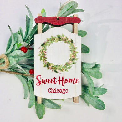 Sweet Home Chicago Sled Ornament - Indie Indie Bang! Bang!