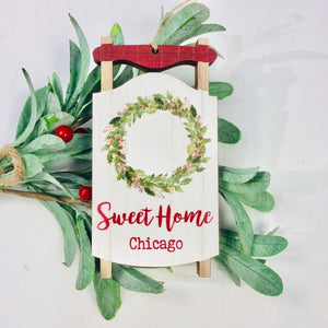 Sweet Home Chicago Sled Ornament - Indie Indie Bang! Bang!