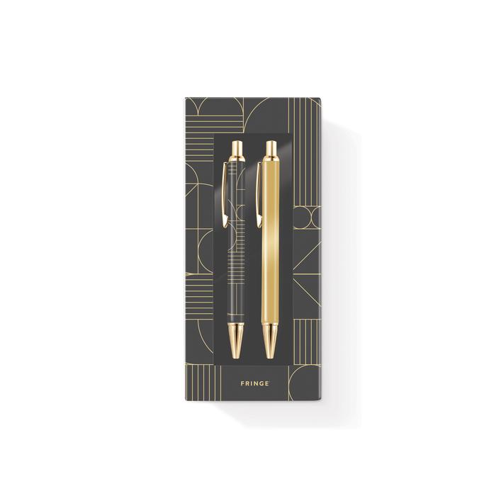 Deco Geometric Gold Pen & Pencil Set - Indie Indie Bang! Bang!