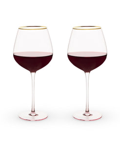 Rose Crystal Red Wine Glass Set 2 - Indie Indie Bang! Bang!