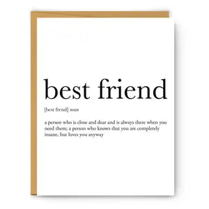 Best Friend Definition Card - Indie Indie Bang! Bang!