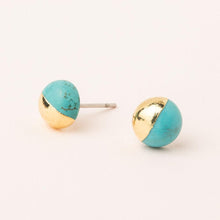 Load image into Gallery viewer, Turquoise Gold Dipped Studs - Indie Indie Bang! Bang!
