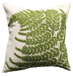 20" Square Embroidered Fern Pillow - Indie Indie Bang! Bang!