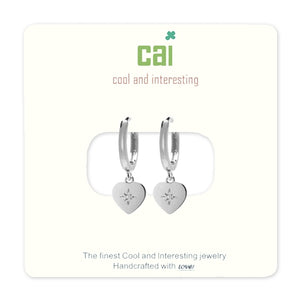 Silver Heart Huggie Earrings - Indie Indie Bang! Bang!