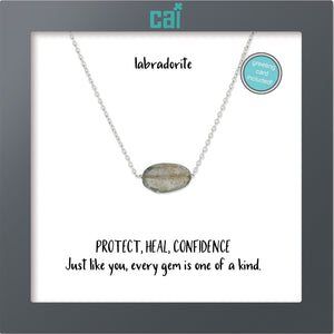 Labradorite Oval Necklace - Indie Indie Bang! Bang!